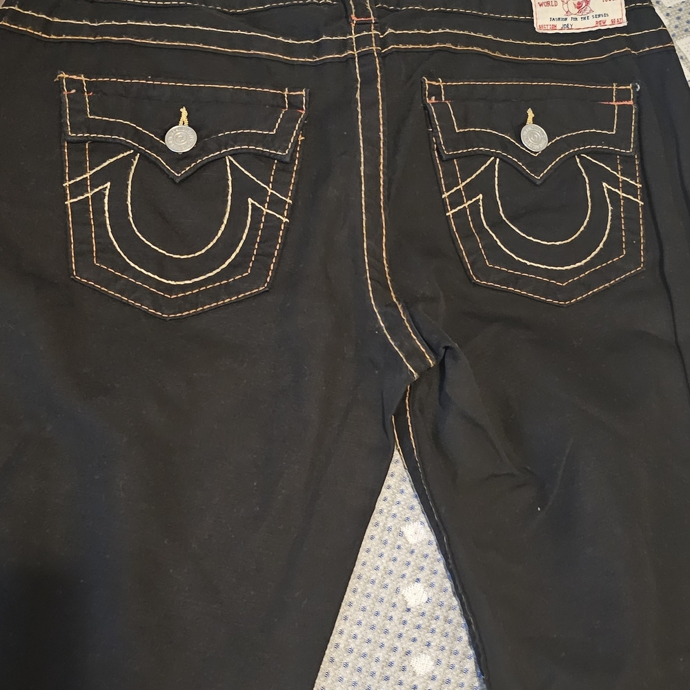 True Religion Women’s Black Skinny Jeans with Contrast Stitching